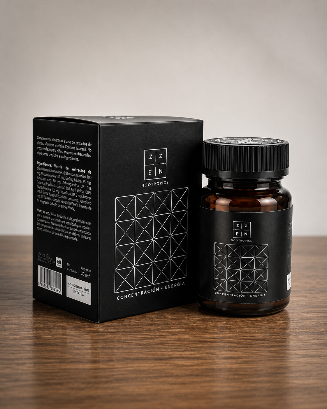 ZZEN Focus – Nootrópico Natural para Concentración, Energía y Rendimiento Mental (60 cápsulas)